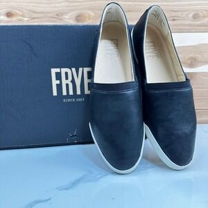 FRYE Melanie Women's Black Leather Slip‎ On Sneaker  Flats Spring Shoes Size 7.5